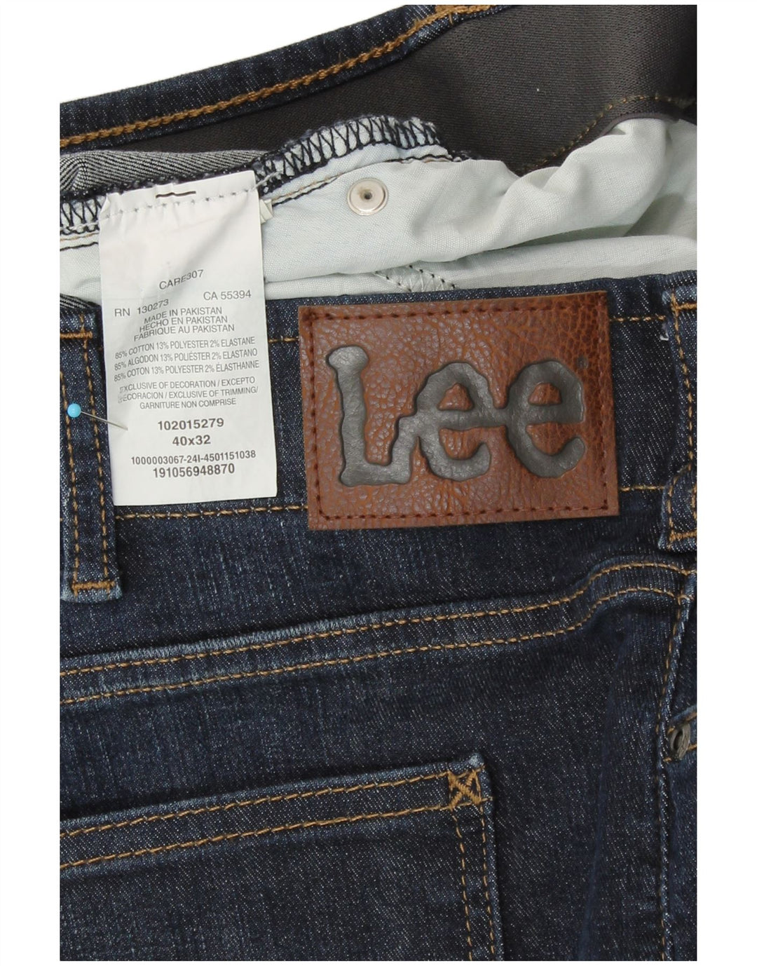 Lee herre cropped jeans W40 L27 marineblå bomuld