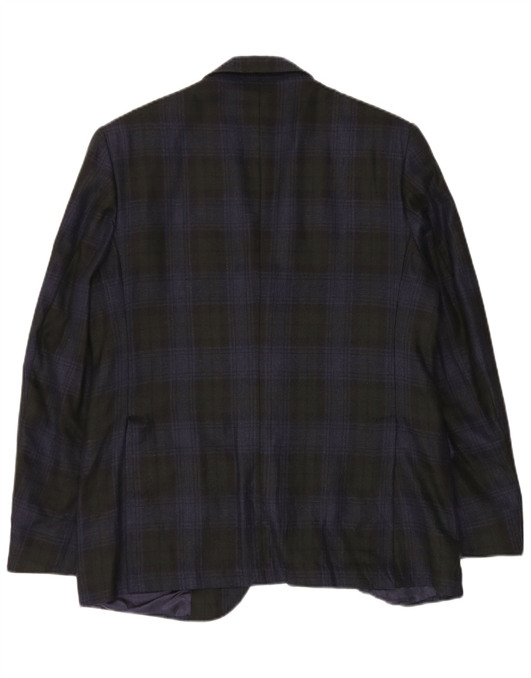 Vintage herre 2-knaps blazerjakke Medium marineblå ternet