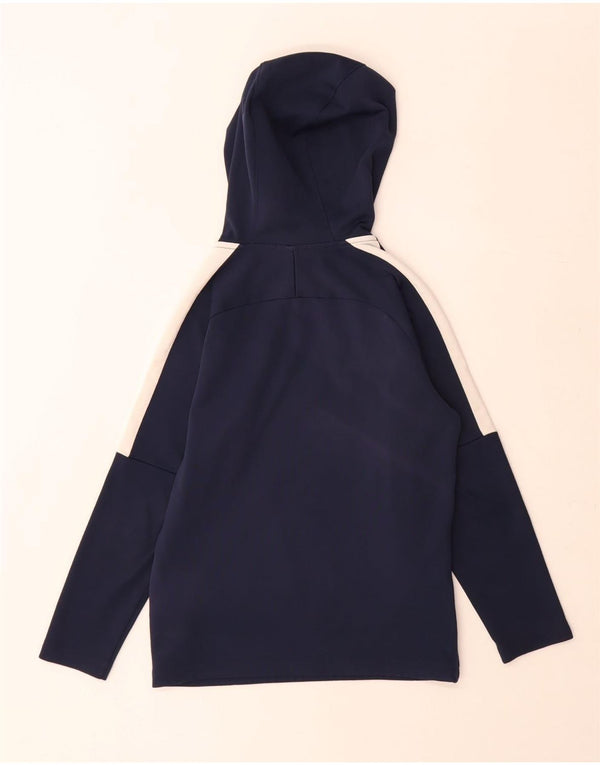 Nike Boys Dri Fit Hoodie Jumper 8-9 år Small Navy Blue Colourblock