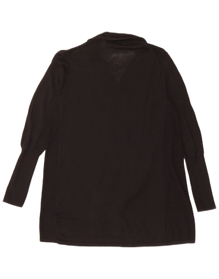 Marks & Spencer Dame Longline Open Cardigan Sweater UK 12 Medium Black