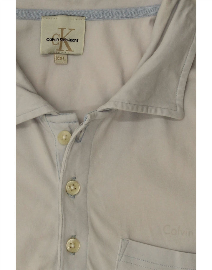 CALVIN KLEIN Mens Polo Shirt 2XL Blue Cotton Vintage Calvin Klein and Second-Hand Calvin Klein from Messina Hembry 