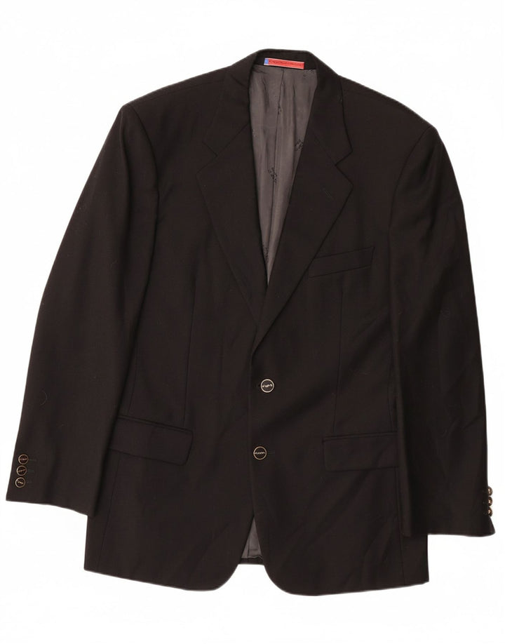 UNGARO Mens 2 Button Blazer Jacket IT 48 Medium Black New Wool