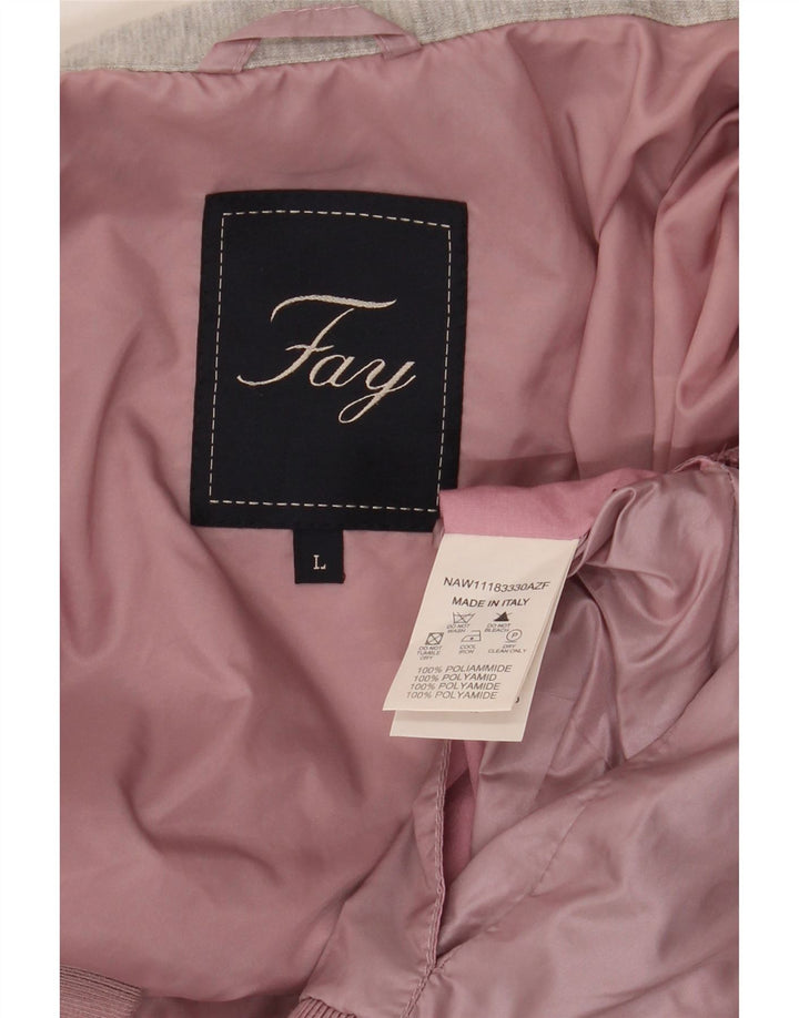 Fay Womens Bomber Jacket UK 14 Large Purple Colourblock Polyamid