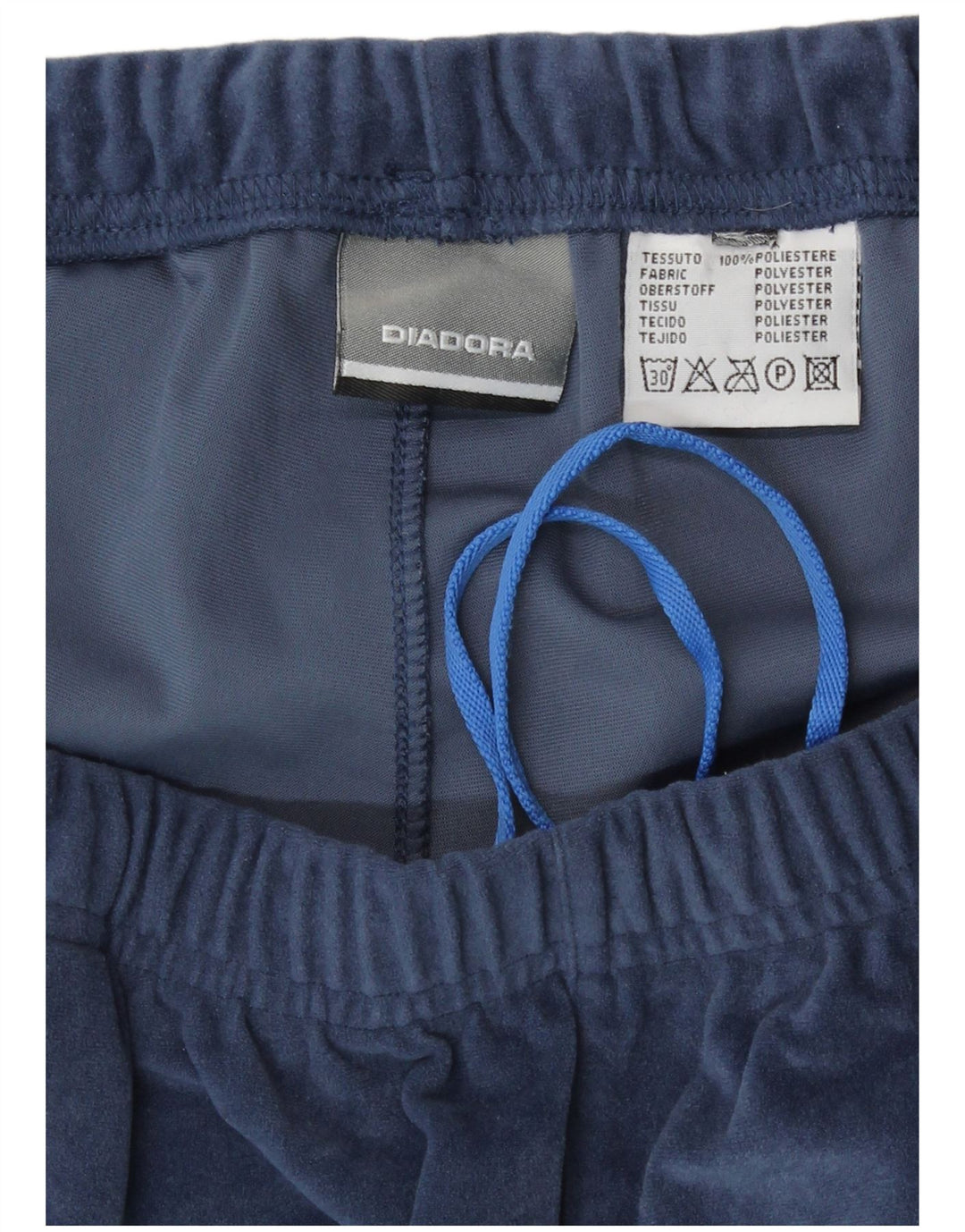 Diadora herre velour træningsdragt bukser store marineblå polyester