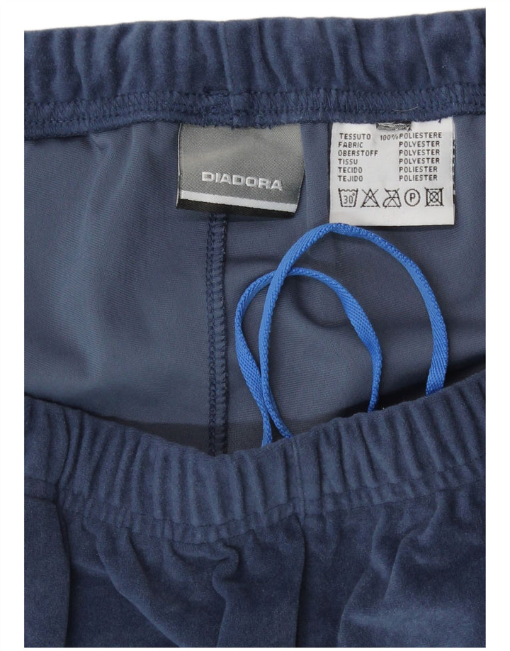 Diadora herre velour træningsdragt bukser store marineblå polyester