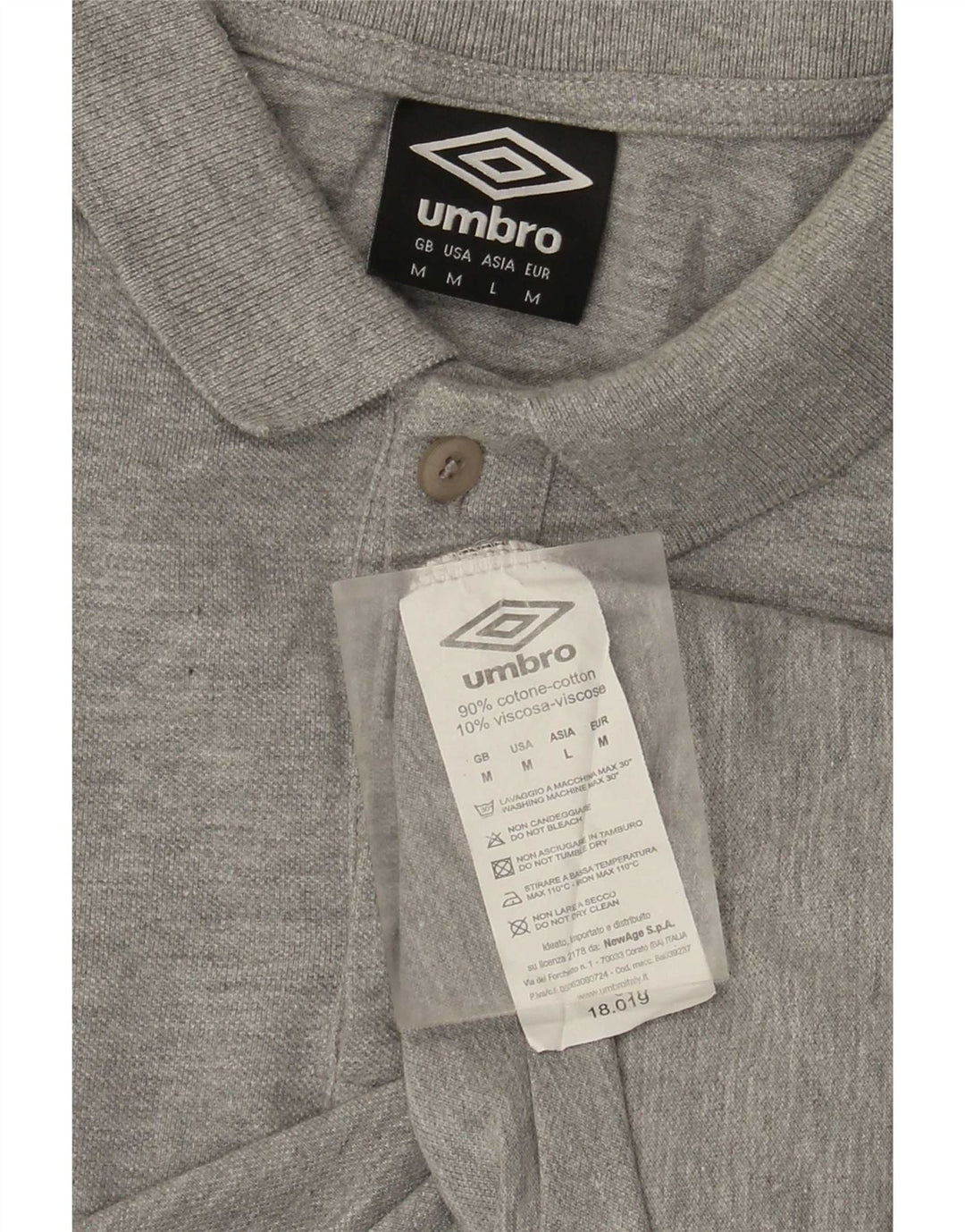 UMBRO Langærmet poloshirt til mænd mellemgrå bomuld