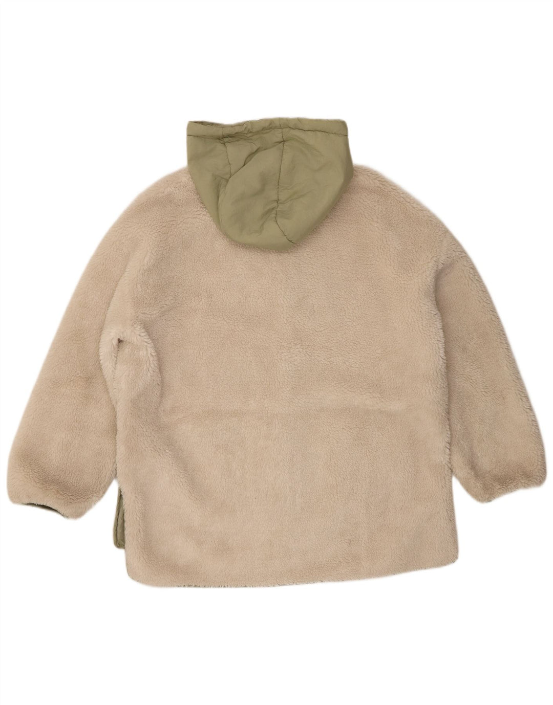 Zara Dame Oversized Hooded Windbreaker Jacket UK 10 Small Beige