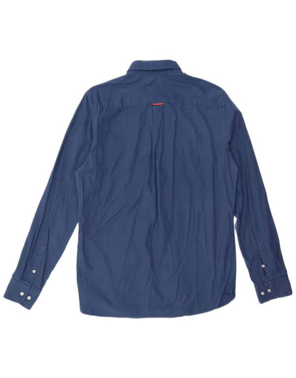 SUPERDRY Herreskjorte Medium Blue Houndstooth Bomuld