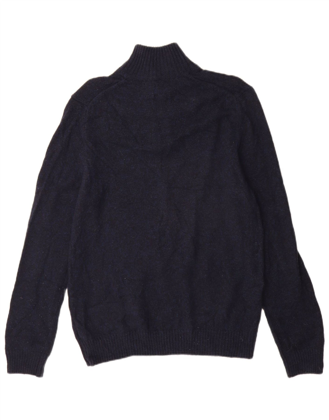Marks & Spencer Herre sweater med lynlåshals mellem marineblå lammeuld