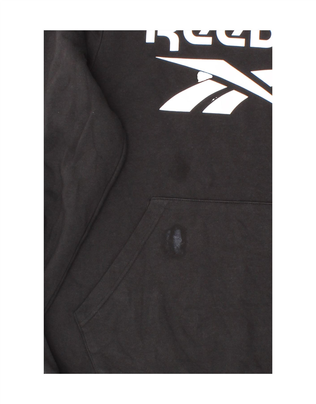 REEBOK Mens Graphic Hoodie Jumper Large Black Cotton Vintage Reebok and Second-Hand Reebok from Messina Hembry 