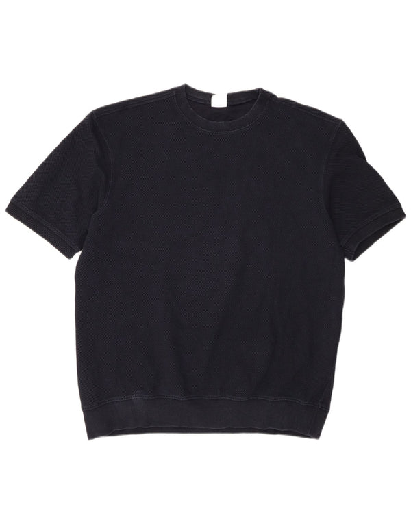 Zara Herre T-Shirt Top Stor Marineblå Bomuld