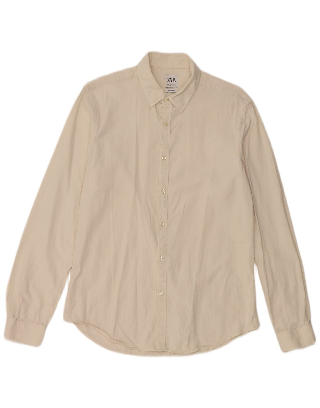 Zara Herre Relaxed Fit skjorte Medium Off White