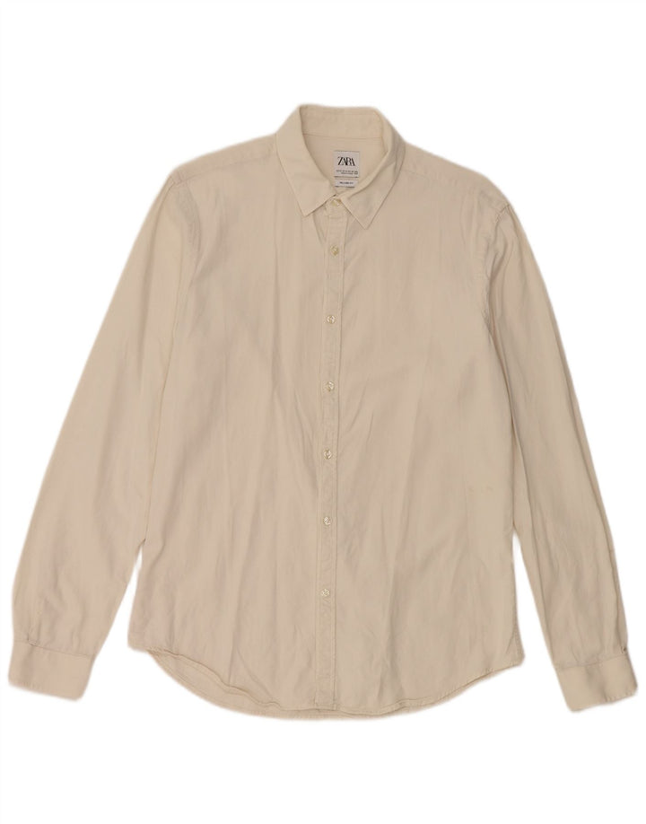 Zara Herre Relaxed Fit skjorte Medium Off White