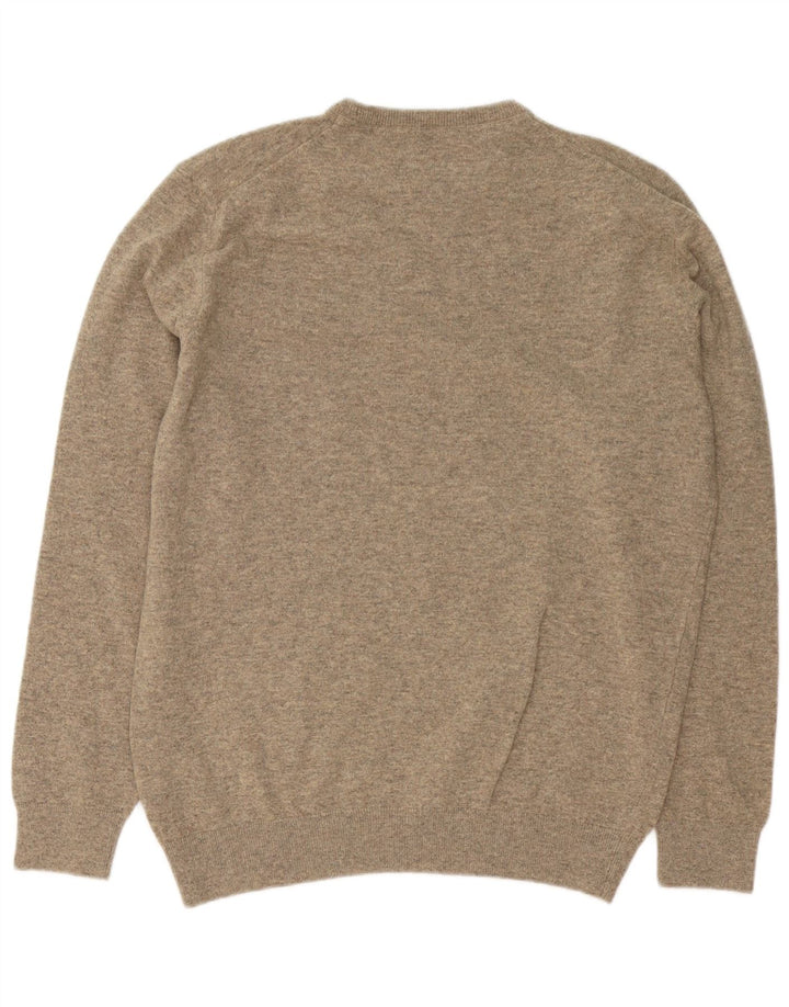 Barbour herre rund hals sweater stor grå uld