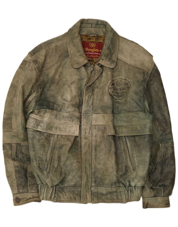 Douglas Herre Læderjakke UK 38 Medium Khaki Læder