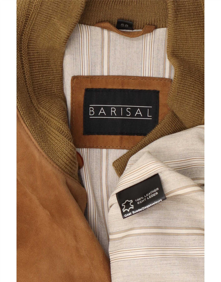 Barisal Herre Ruskind Bomber Jacket IT 58 4XL Beige Læder