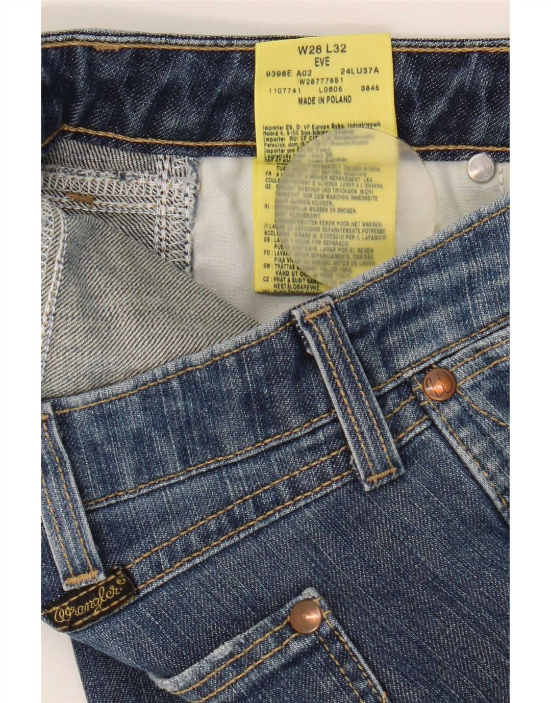 Wrangler Dame Eve Bootcut Jeans W28 L32 Blå Bomuld