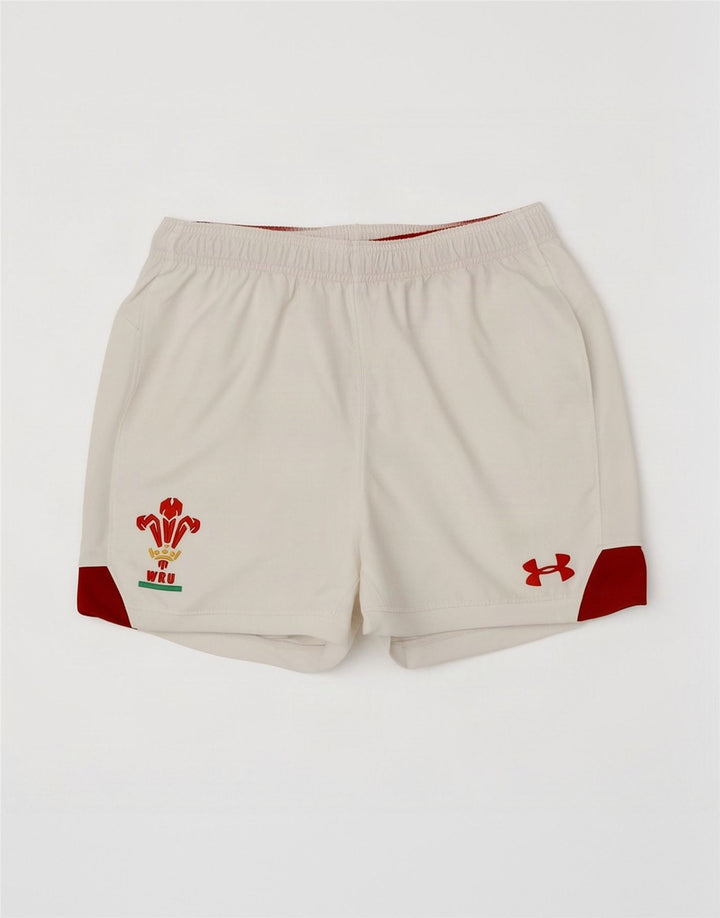 Under Armour Herre Heat Gear Sports Shorts Medium White Colourblock Polyester