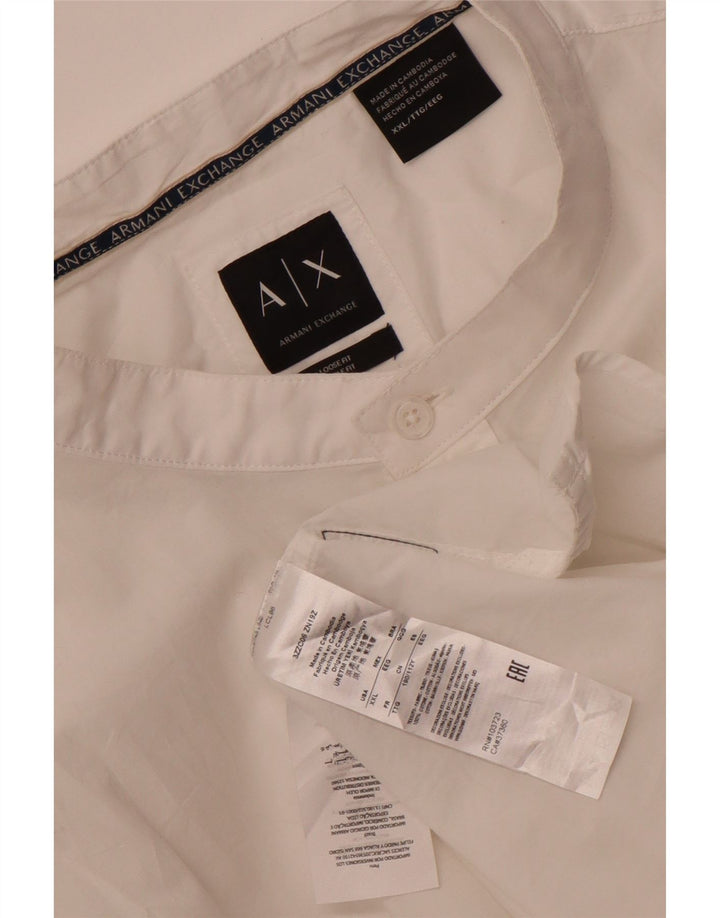 Armani Exchange Herre Loose Fit skjorte 2XL hvid bomuld