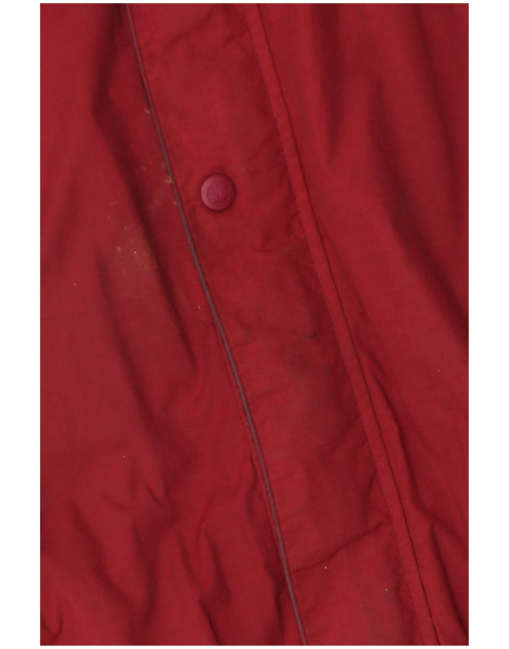 Timberland Herre Hooded Windbreaker Jacket UK 40 Large Rød Nylon
