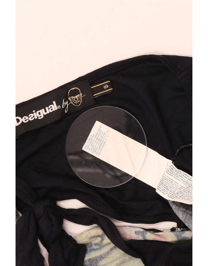 Desigual Dame Bluse Top UK 10 Small Navy Blue Viscose