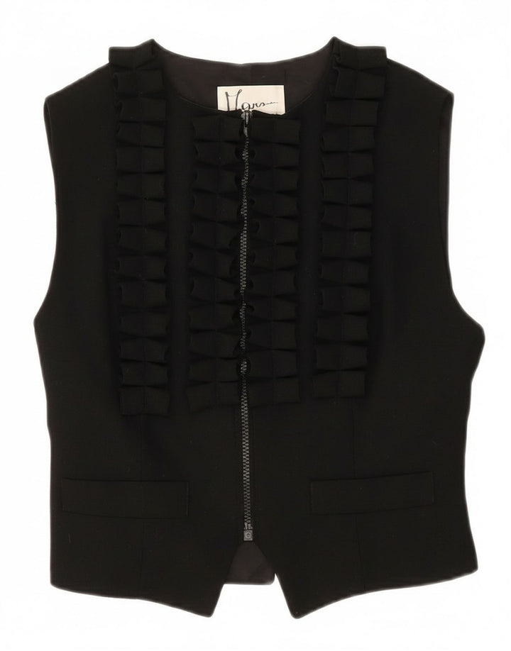 Vintage damevest UK 16 Lille sort uld