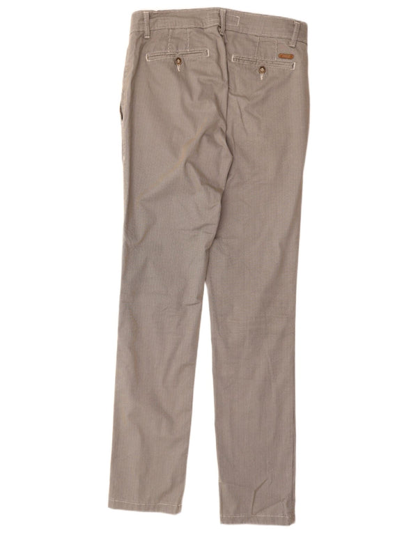 Riffel Herre Slim Chino Bukser W30 L33 Grå Houndstooth Bomuld