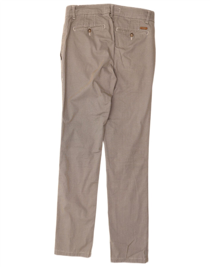 Riffel Herre Slim Chino Bukser W30 L33 Grå Houndstooth Bomuld