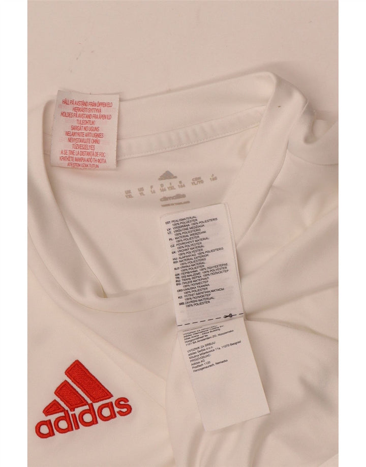 Adidas Boys Climalite T-Shirt Top 13-14 år XL Hvid Polyester
