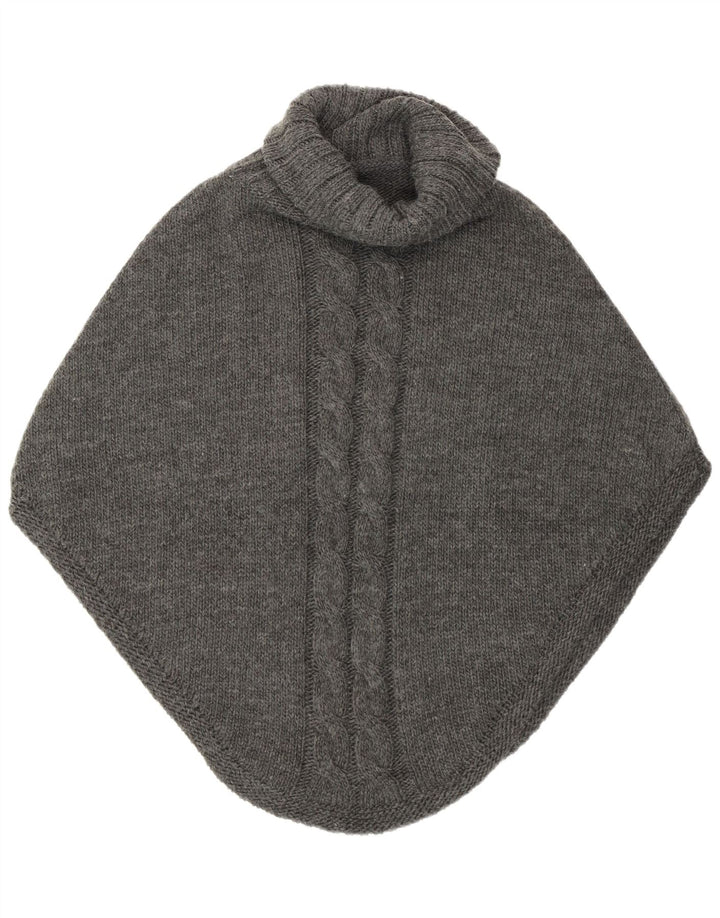 Vintage Dame Poncho Jumper One Size Grå