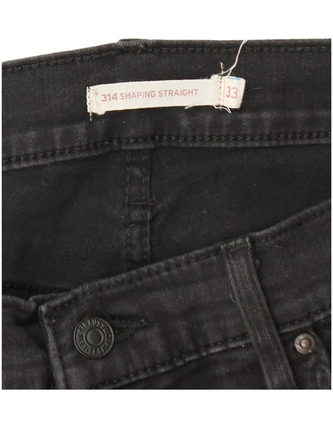 Levi's Dame 314 Shaping Straight Jeans W33 L30 Sort Bomuld