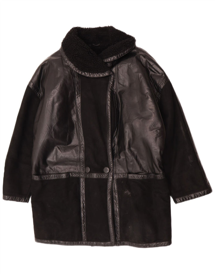 Skinni Dame Oversized Shearling Coat IT 40 Small Black Shearling