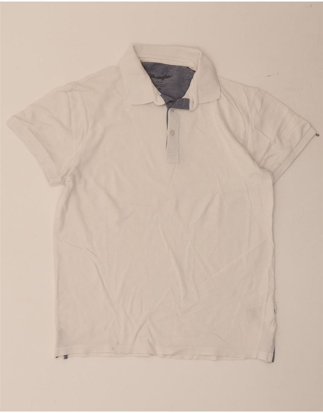 WRANGLER Herre Regular Fit Polo Shirt Medium White Bomuld