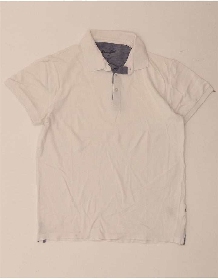 WRANGLER Herre Regular Fit Polo Shirt Medium White Bomuld