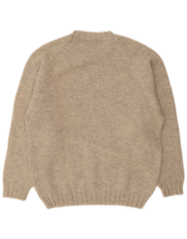 Edward Spires Herre trøjetrøje med rund hals XL Beige Flecked Wool