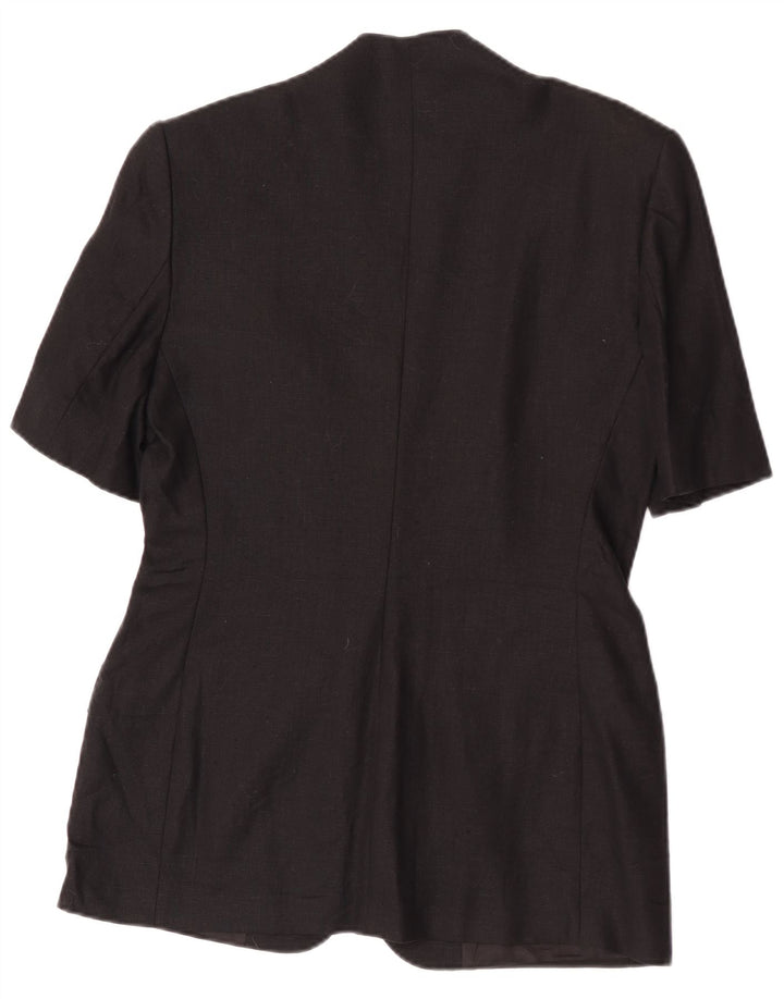 Les Copains Dame Kortærmet 1 Knap Blazer Jakke IT 44 Medium Sort
