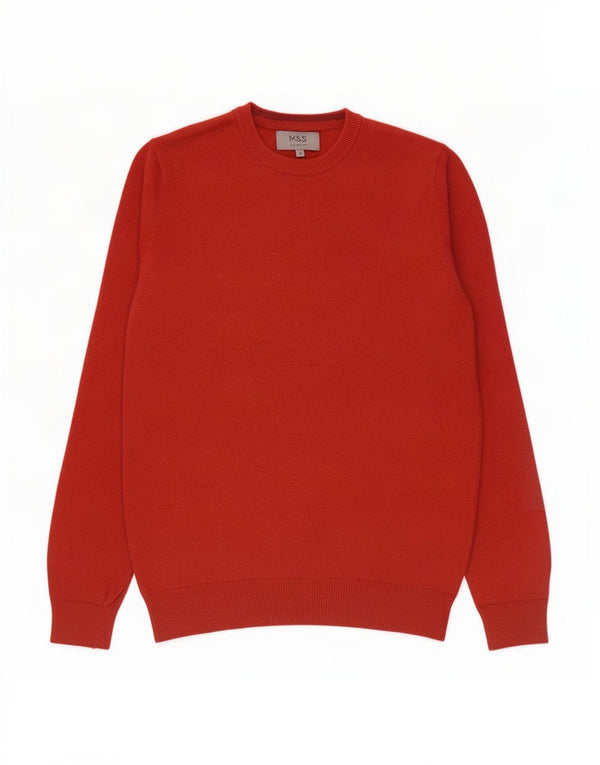 Marks & Spencer Herre sweater med rund hals, lille orange bomuld