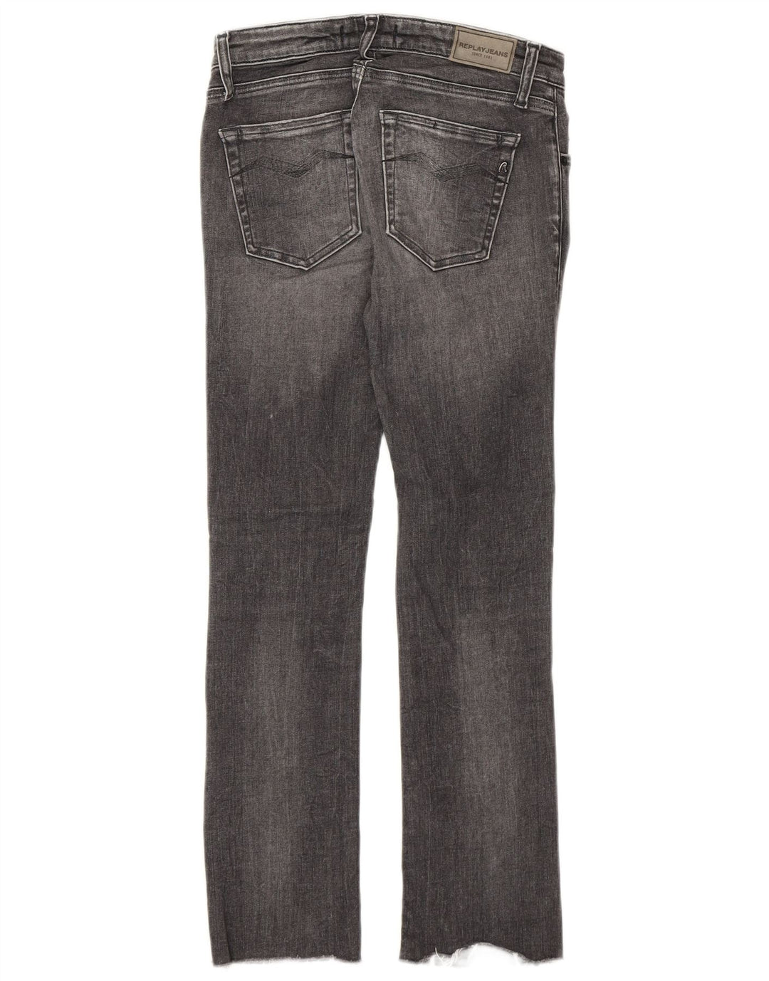 Replay Womens Crop Slim Jeans W24 L24 Grå Bomuld