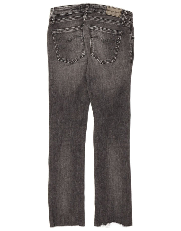 Replay Womens Crop Slim Jeans W24 L24 Grå Bomuld