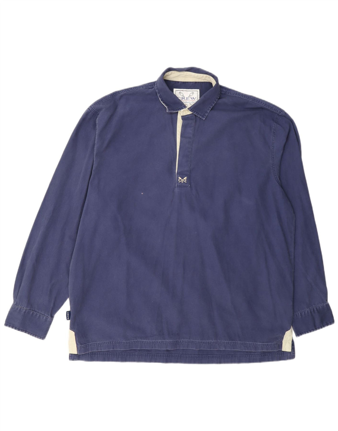 Crew Clothing Herre Pullover Shirt Stor marineblå bomuld
