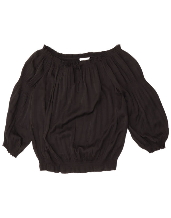 Calvin Klein Dame Off Shoulder Bluse Top UK 18 XL Sort