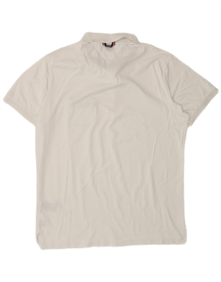 Tommy Hilfiger Herre Slim Fit Polo Shirt XL Hvid Bomuld