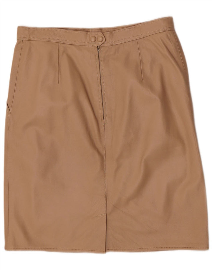 Vintage lædernederdel til kvinder W32 Medium Beige