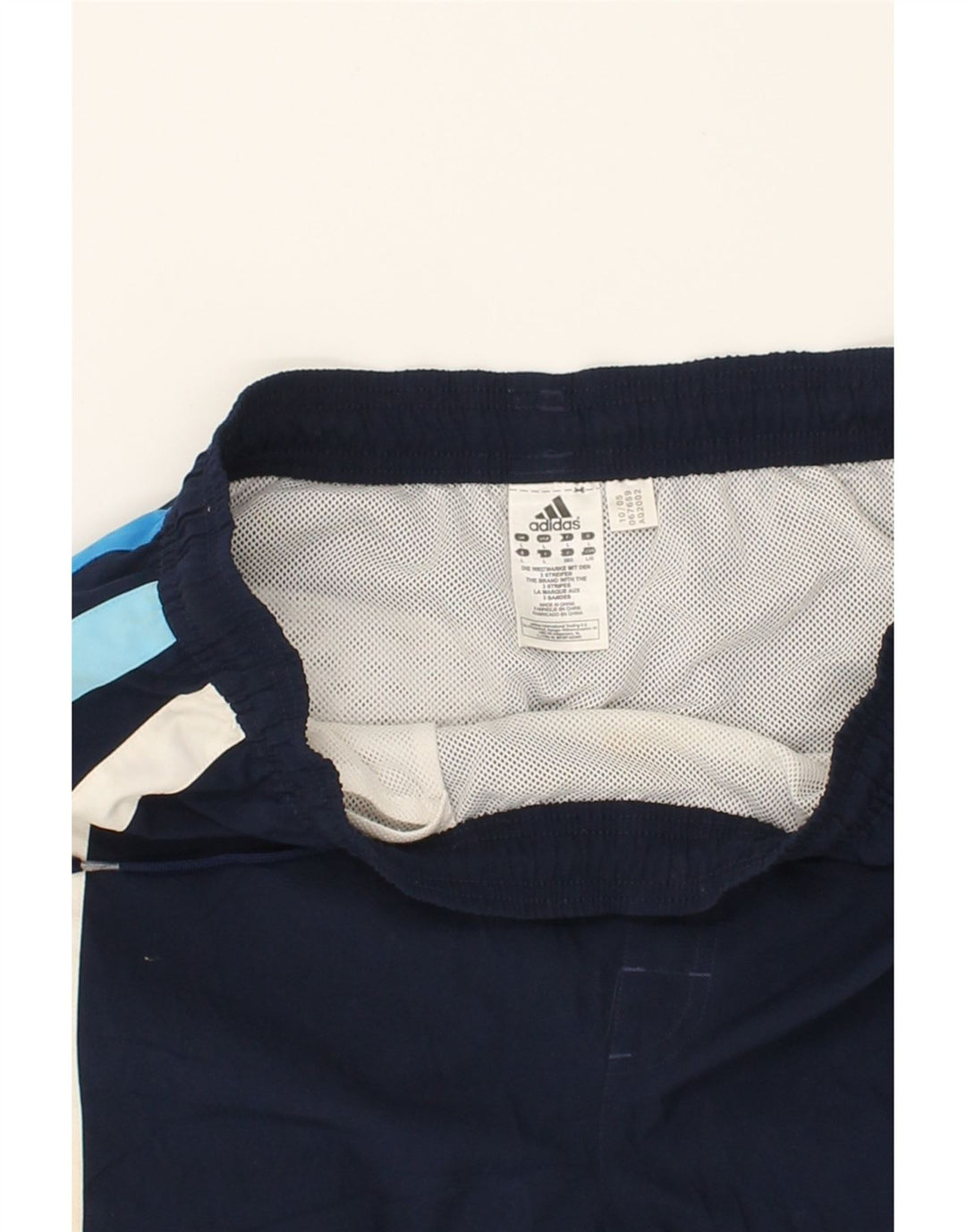 ADIDAS Mens Graphic Sport Shorts Large Navy Blue Polyester Vintage Adidas and Second-Hand Adidas from Messina Hembry 