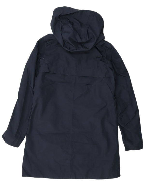 Helly Hansen Dame Double Breasted Hooded Raincoat UK 10 Small Navy Blue