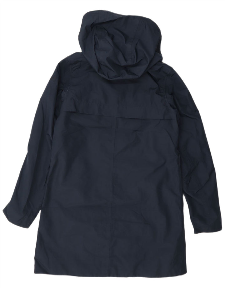 Helly Hansen Dame Double Breasted Hooded Raincoat UK 10 Small Navy Blue
