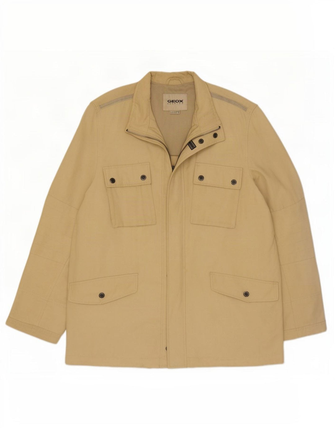 Geox Womens Respira Utility Jacket UK 42 XL Beige Bomuld