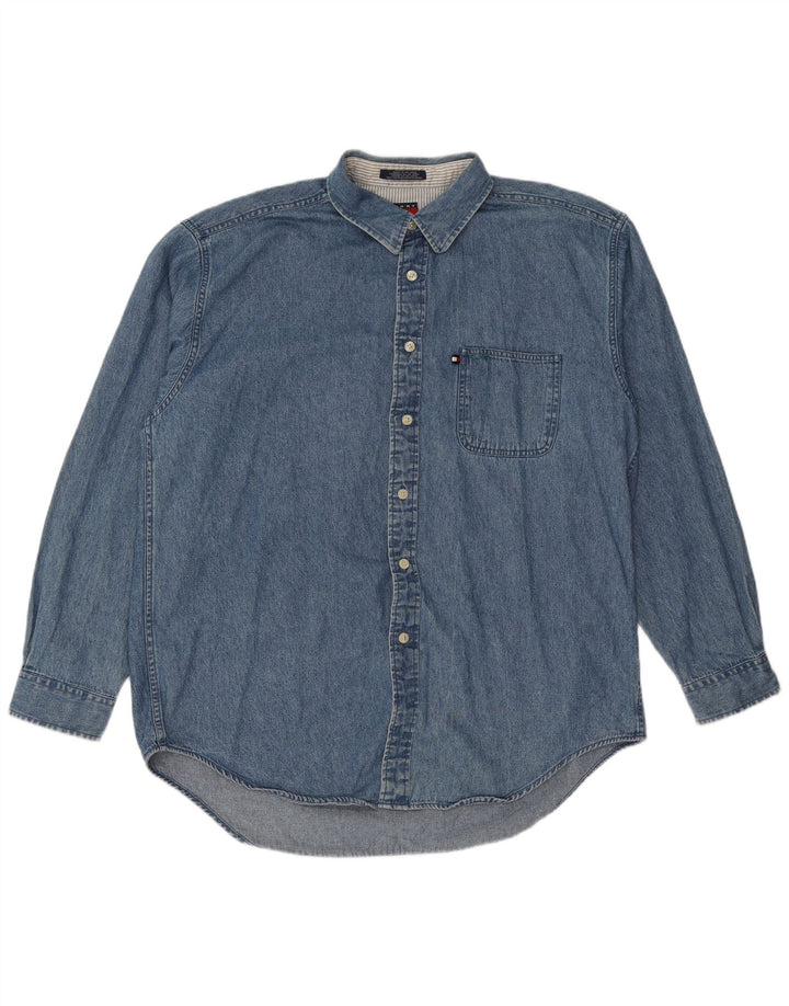 Tommy Hilfiger Herre Denim Shirt XL Blå Bomuld