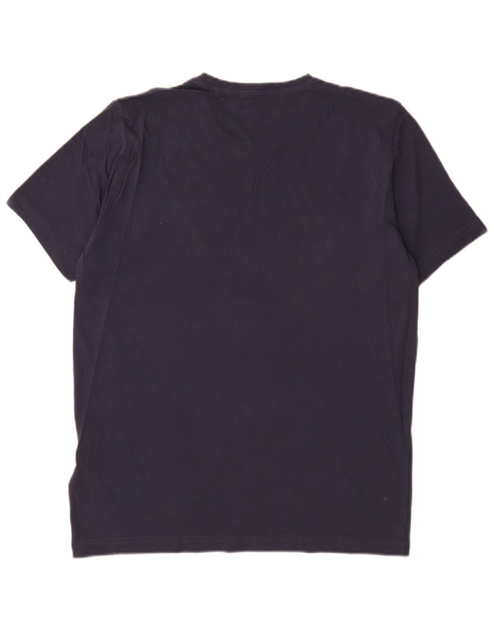 Mustang Herre grafisk T-shirt Top Medium Marineblå Bomuld