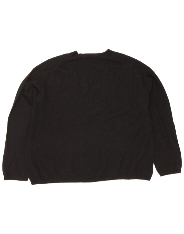 Zara Dame Oversized Crew Neck Jumper Sweater UK 14 Medium Black